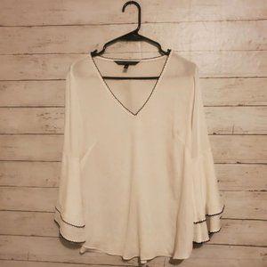 Womens White House Black Market Size 8 White Blouse Top